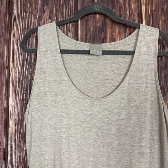 Poetry Women's T-Shirt UK 20 Beige Cream 100% Linen Sleeveless Round Neck Basic - Picture 4 of 5